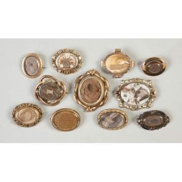 Group of Victorian Mourning Brooches
