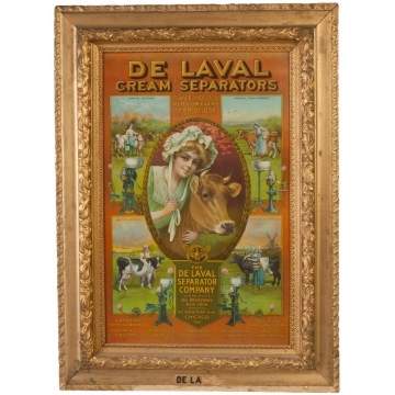 Vintage DeLaval Tin Lithograph Sign