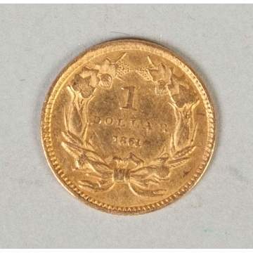 1861 One Dollar Liberty Head Gold Piece