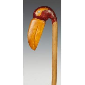 Carved Wood Toucan Cane 
