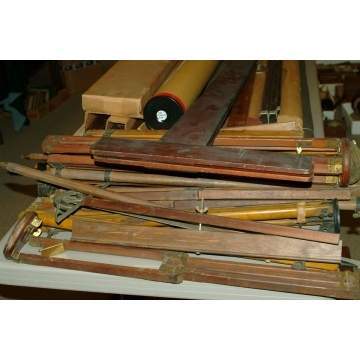 Large Group of Scientific Tripods, Accessories, Measuring Instruments