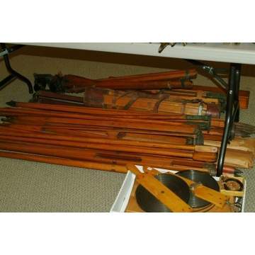 Large Group of Scientific Tripods, Accessories, Measuring Instruments