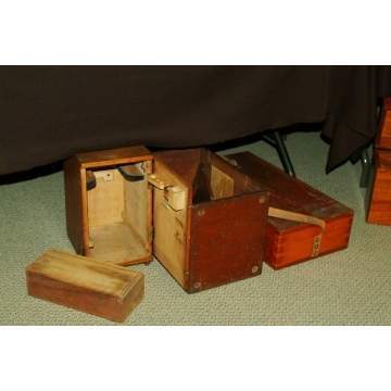 Large Group of Mahogany Surveyor's Cases