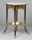French Gilded Brass & Onyx Two-Tier Stand