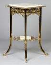 French Gilded Brass & Onyx Two-Tier Stand