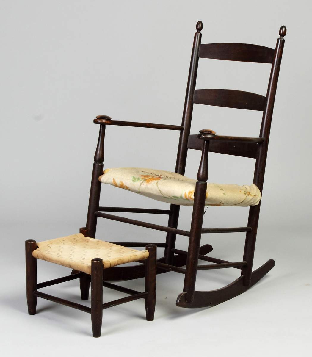 Stool With Rocker Bottom Shaker Rocker & Stool | Cottone Auctions