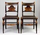 Pair of Classical Grain Painted & Stenciled Side Chairs