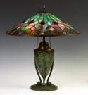 Bradley & Hubbard Arts & Crafts Leaded Glass Table Lamp