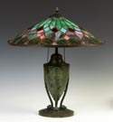 Bradley & Hubbard Arts & Crafts Leaded Glass Table Lamp