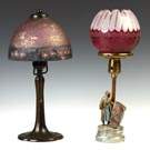 Handel Lamp & Lamp w/Art Glass Shade