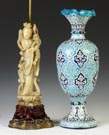Soapstone Lamp & Camel Skin Vase