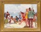 George Renouard (American, 1885-1954)  Figures on beach