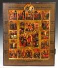 Large Russian Icon of the Resurrection with Feasts