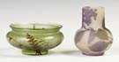 Galle Cameo Bowl w/Fern Design & Vase w/Flowers