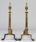 Philadelphia Chippendale Brass  Andirons