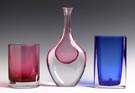 Three Modern Art Glass Vases