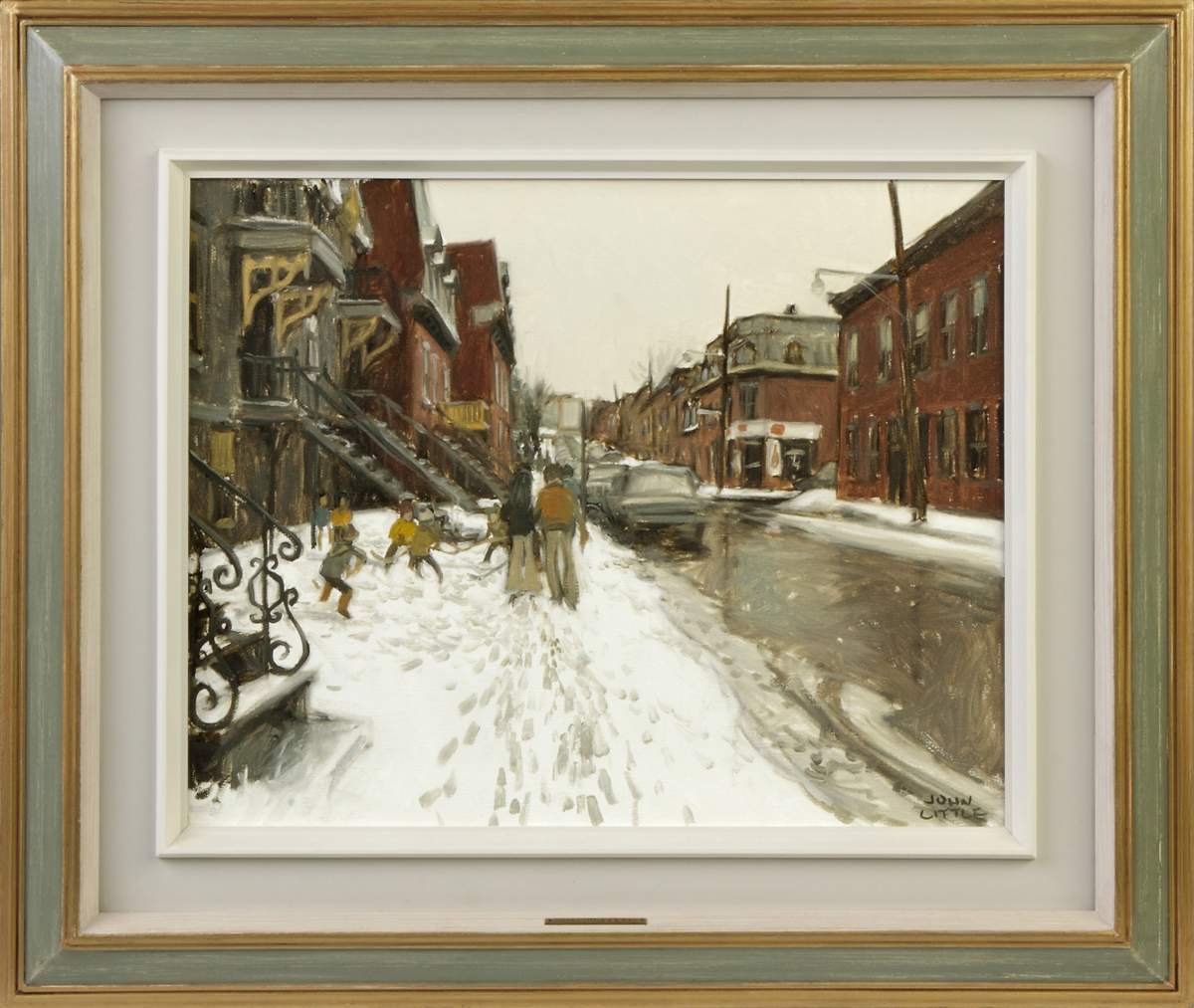 John C. Little (Canadian, B. 1928) "Rue de la Visitation"/"Kids Playing Hockey" Cottone Auctions