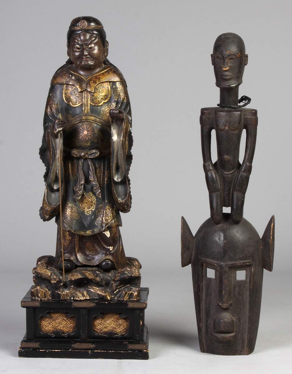 Carved Wood Figure & Mask | Cottone Auctions