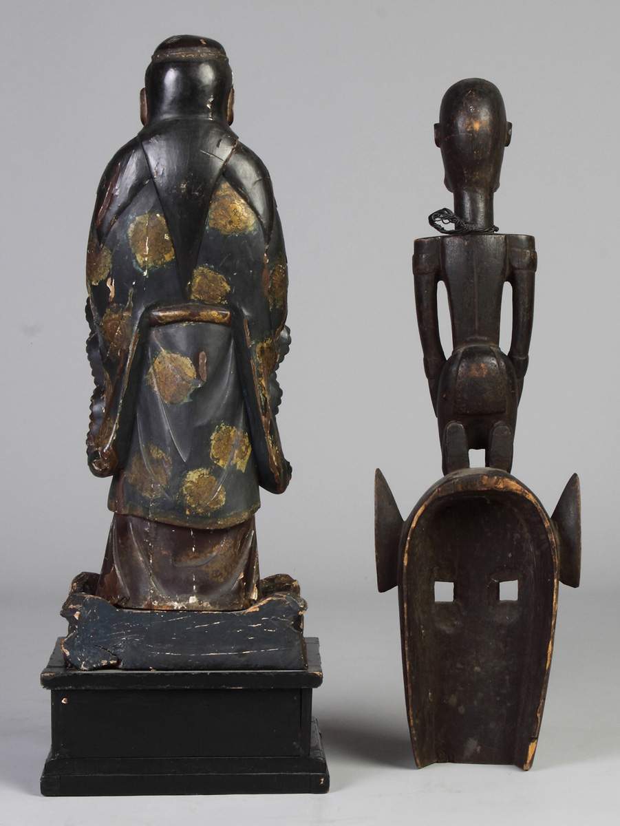 Carved Wood Figure & Mask | Cottone Auctions