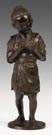 Bronze Sculpture of a Young Boy w/Bird