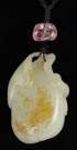 Chinese Carved Jade Pendant of a Plum