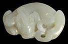 Chinese Carved White Jade Creature Paperweight