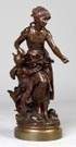 Hippolyte-FranÃ§ois Moreau (French, 1832-1927) Bronze sculpture of a woman w/jar