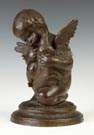 Francis Grimes (American 1869-1963) Child w/Duck Bronze Water Fountain