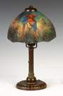 Handel Reverse Painted Lamp - Jungle Birds