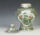 Chinese Porcelain Covered Temple Jar 