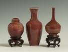 Three Chinese Oxblood & Flambé Vases