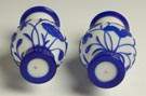 Chinese Peking Glass Blue Overlay Vases