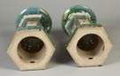 Pair of Glazed Pottery Pagoda Form Pedestals