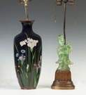 Cloisonné Vase & Rock Crystal Lamp