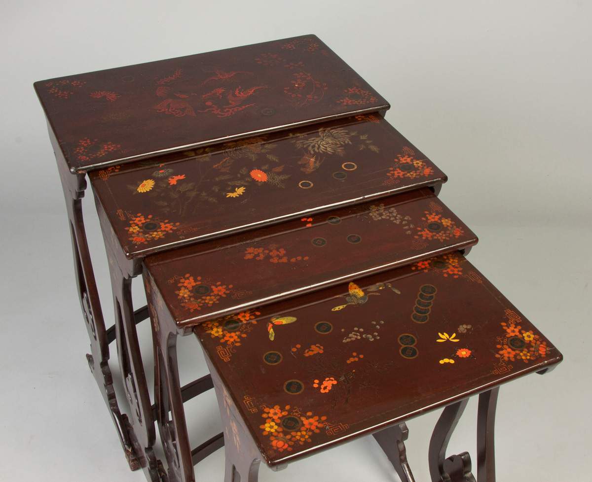 Oriental Lacquered Nesting Tables | Cottone Auctions