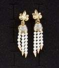18K Gold, Pearl & Diamond Earrings