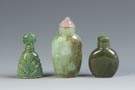 Three Chinese Carved Jade Snuff Bottles