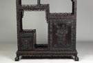 Chinese Carved Hardwood Display w/Cabinet Base