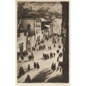 Murihead Bone (Glasgow, London, 1876-) "A Spanish Good Friday"