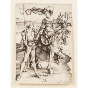 Albrecht Durer (Germany, 1471-1528) "Young Lady on Horseback"