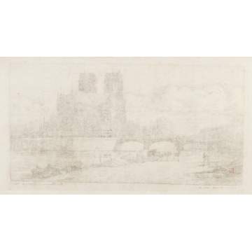 Charles Meryon  (French, 1821-1868) "L'Abside du Pont Notre-Dame-de-Paris"