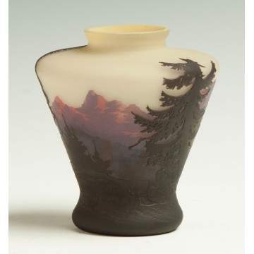 Muller Freres Cameo Vase with Mountainous Landscape