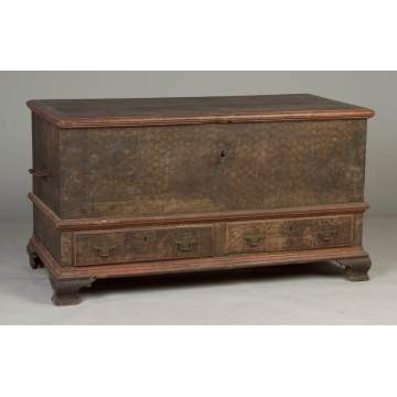 Pennsylvania Paint Decorated Blanket Chest with Ogee Feet