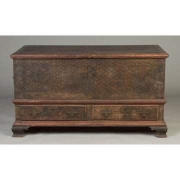 Pennsylvania Paint Decorated Blanket Chest with Ogee Feet