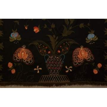 Fine & Rare Embroidered Wool Bed Cover