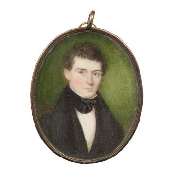 Miniature on Ivory of a young man
