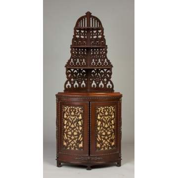 Victorian Rosewood Corner Curio Cabinet