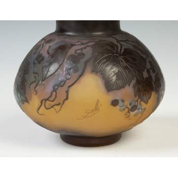 Galle Vase with Grape Leaves