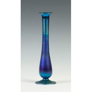 Tiffany Iridescent Blue Bud Vase