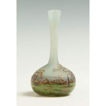 Daum Nancy Cameo Vase with Landscape and Mountains
